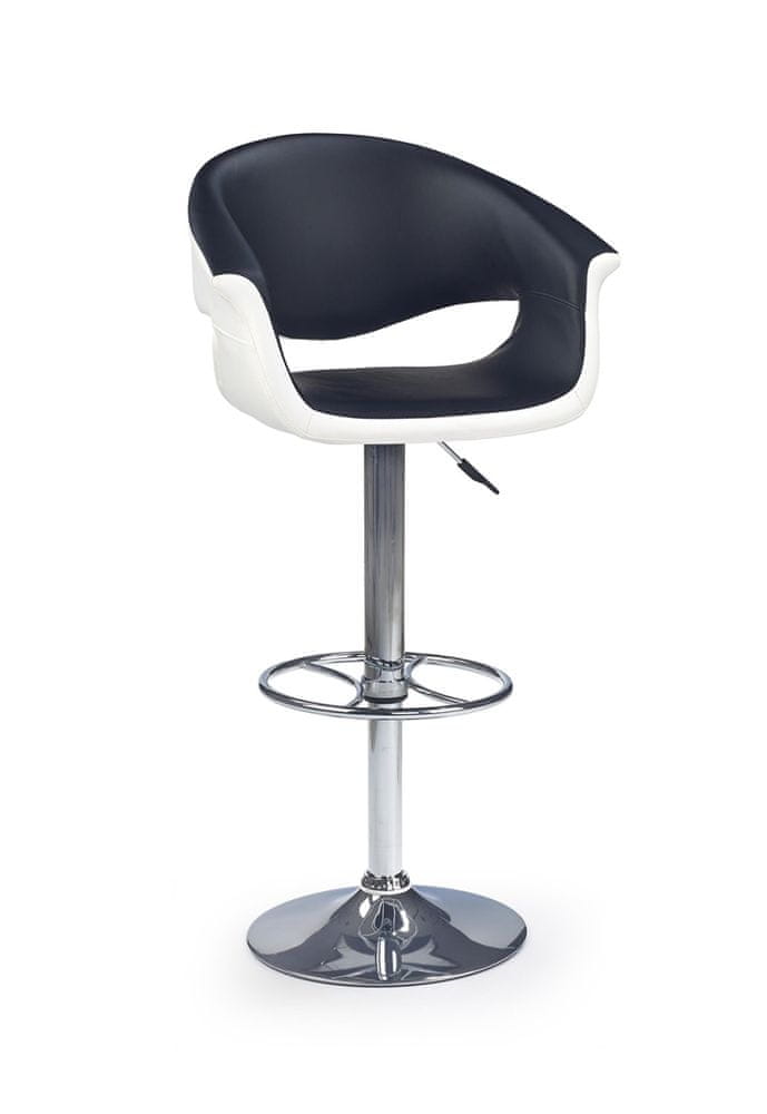 Halmar Barová stolička H-46 - čierna / biela / chróm